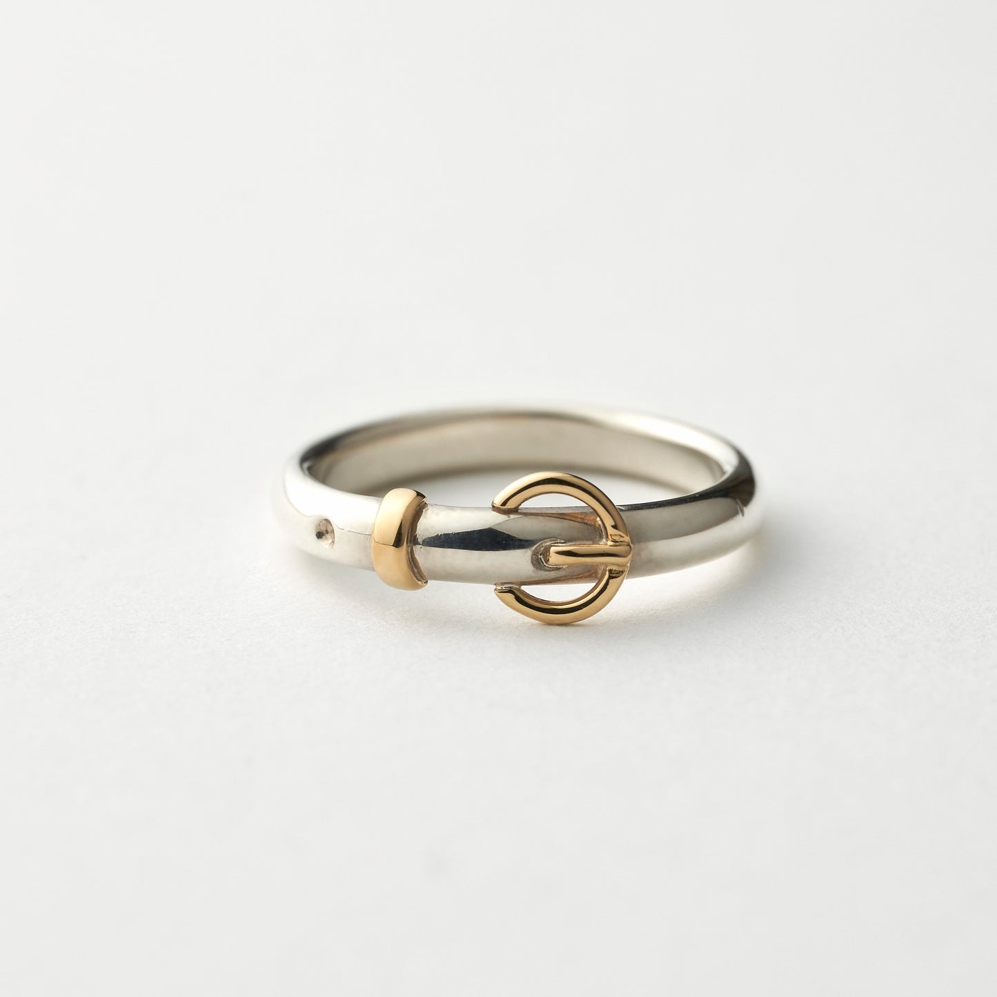 HORSE SHOE BUCKLE RING (SILVER&18K GOLD)