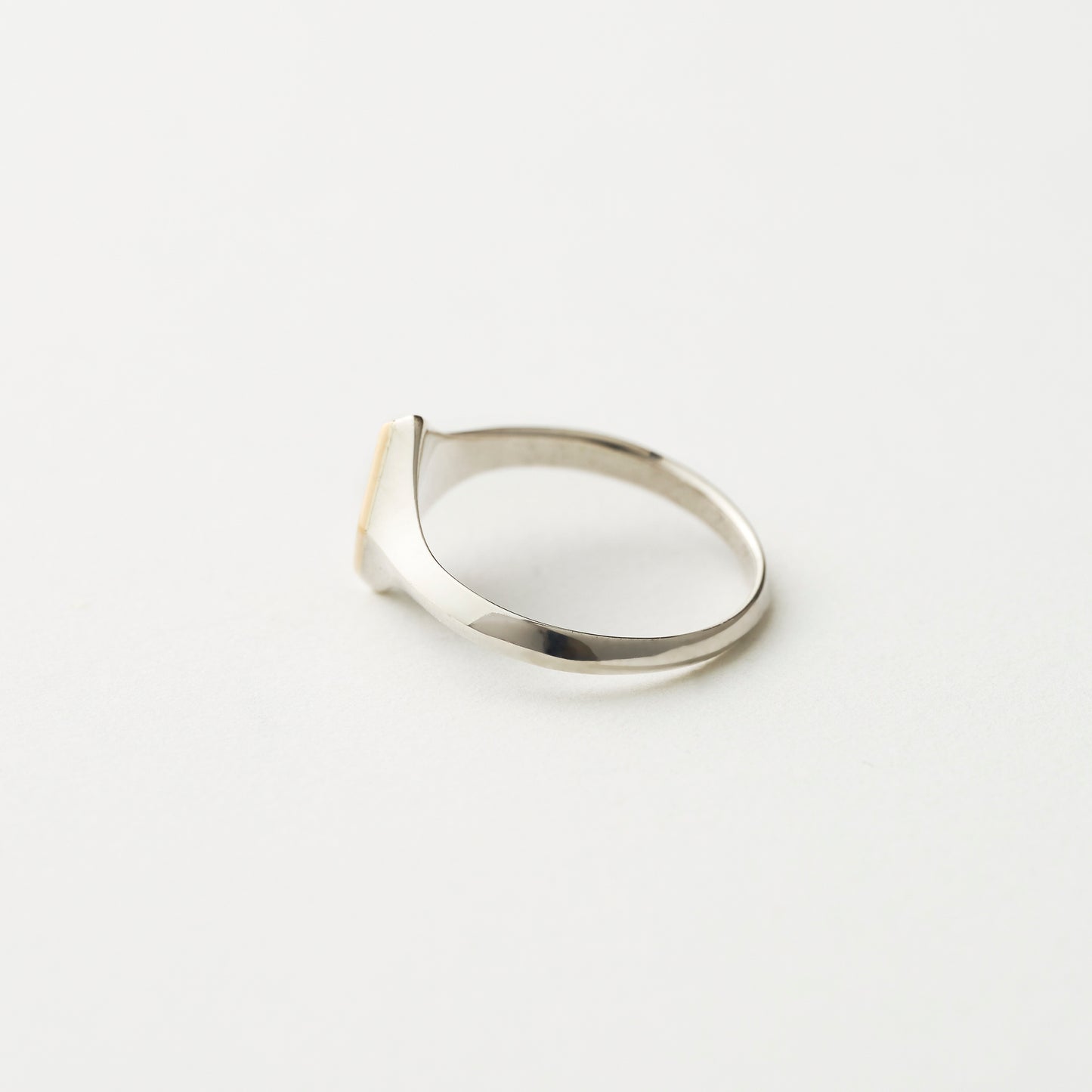 SILVER&18K DIA SIGNET RING