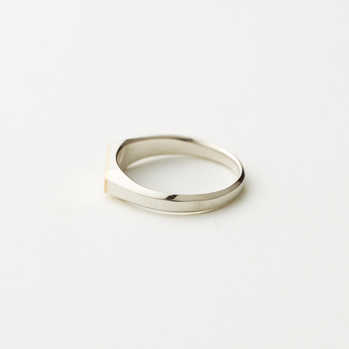 SILVER&18K OCTAGON SIGNET RING