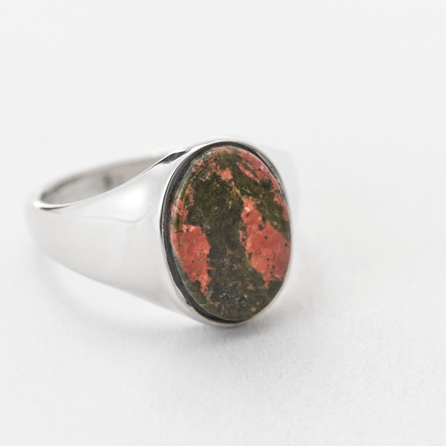 STONE SIGNET RING/UNAKITE(L)
