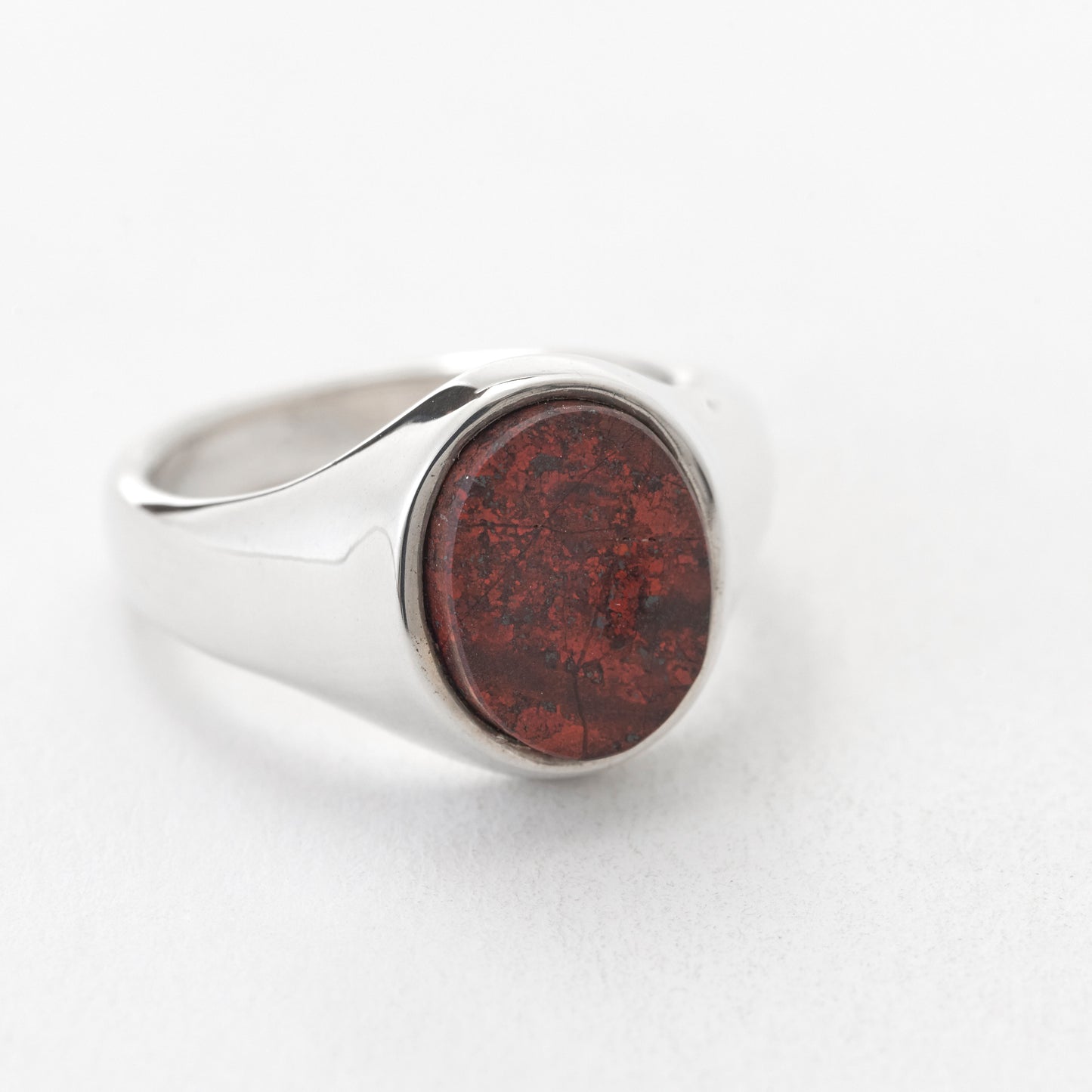 STONE SIGNET RING/RED BRECCIATED JASPER(M)