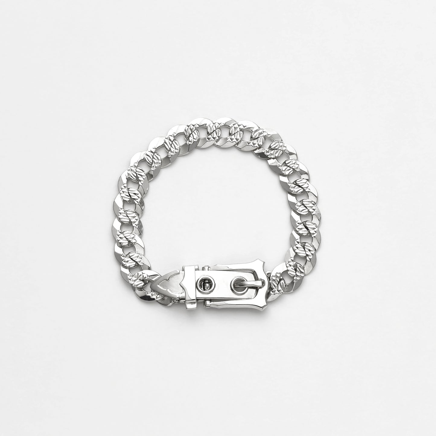 NEW CURB CHAIN VICTORIAN BUCKLE BRACELET (M)