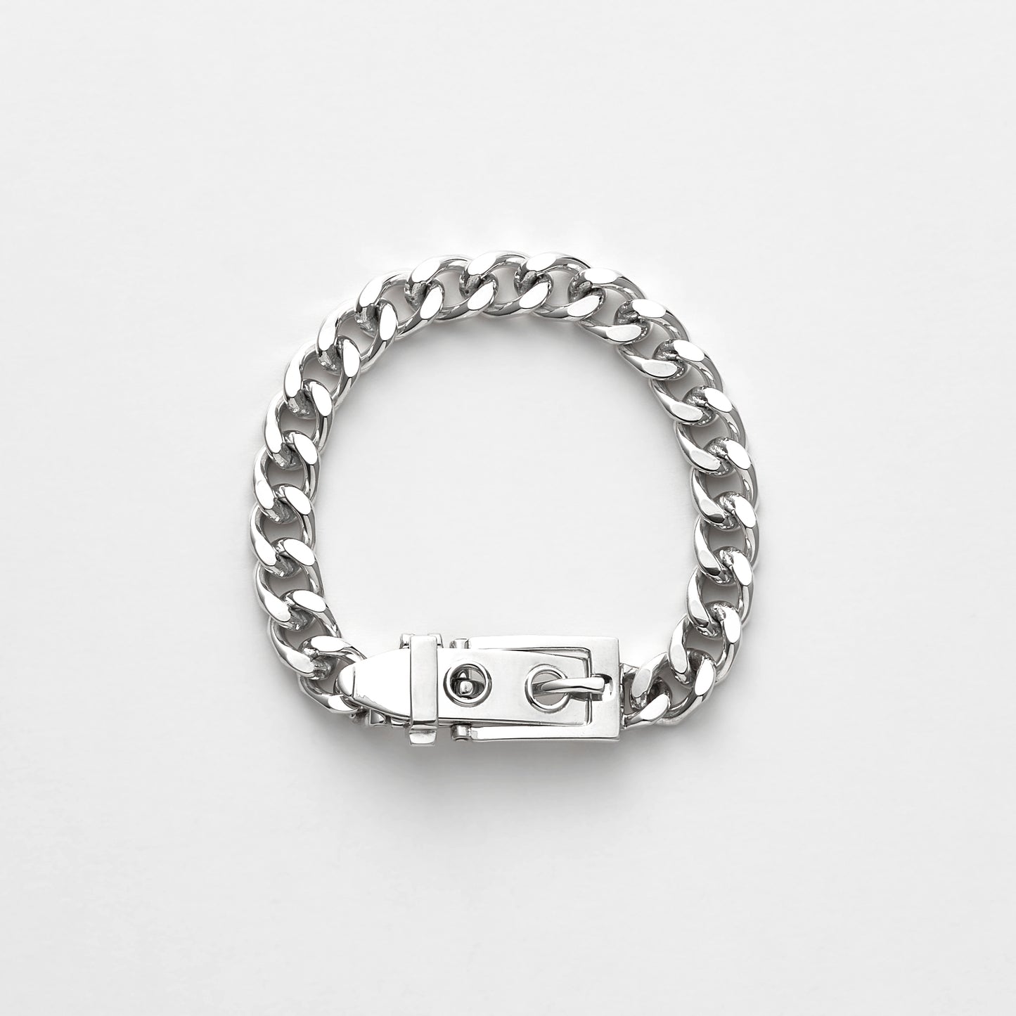 CURB CHAIN BUCKLE BRACELET (M)
