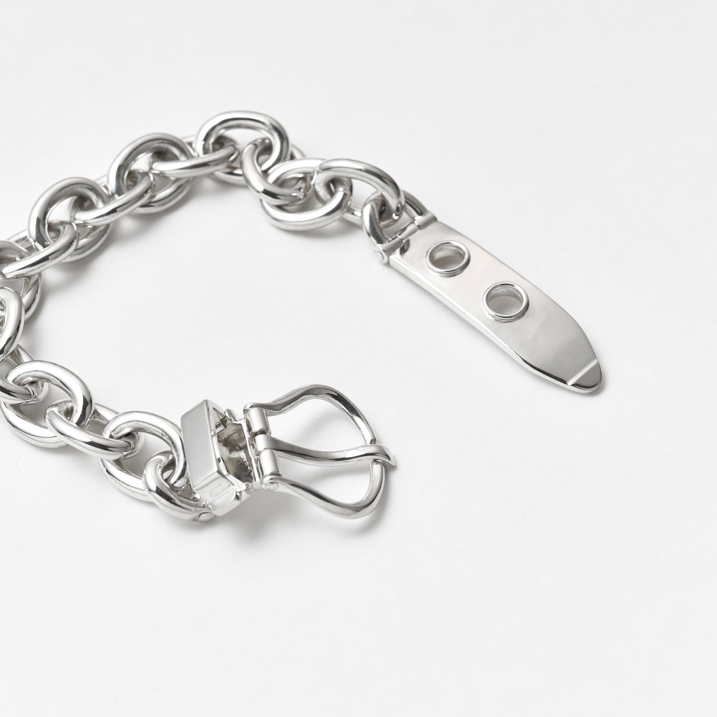 OVAL CHAIN HORSE SHOE BUCKLE BRACELET(L)