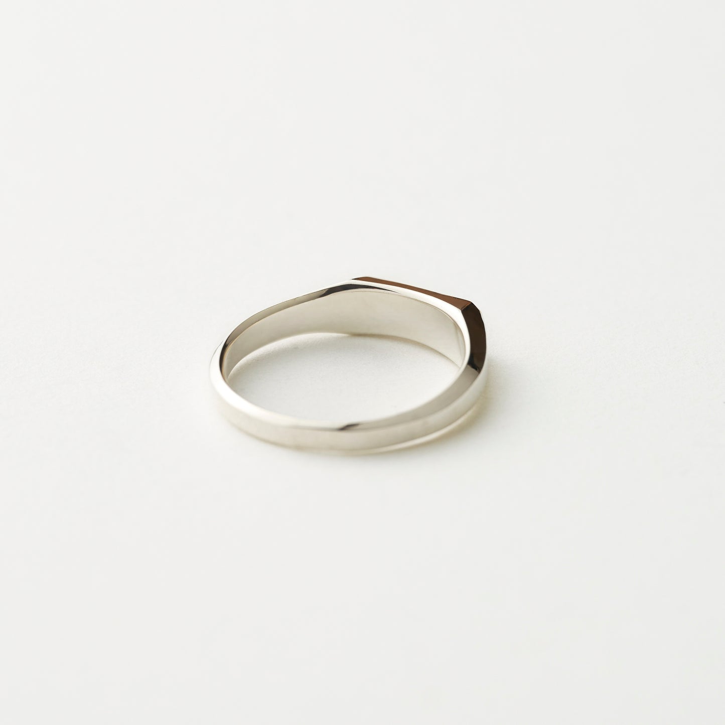 SILVER&18K OCTAGON SIGNET RING