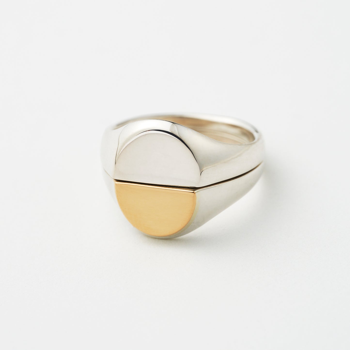 SIGNET BREAK RING SILVER&9K(L)