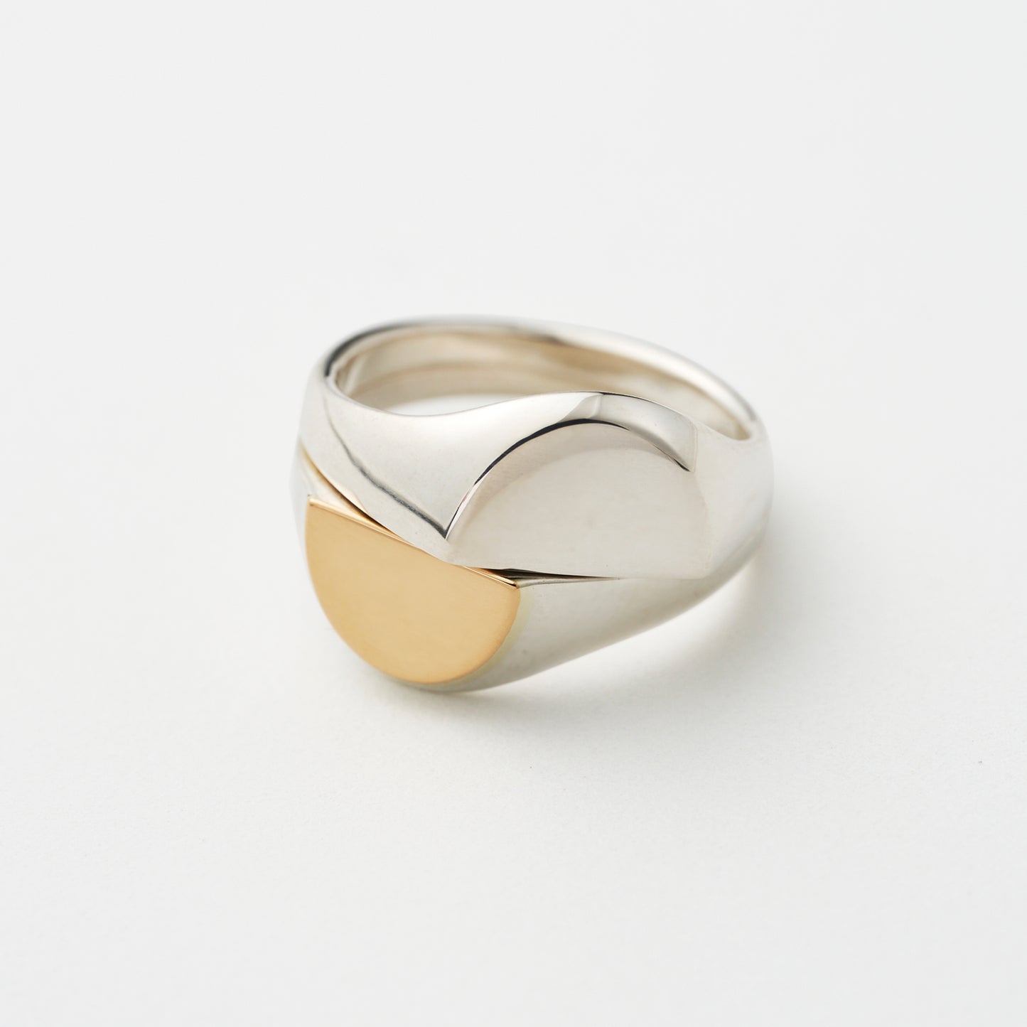 SIGNET BREAK RING SILVER&9K(L)