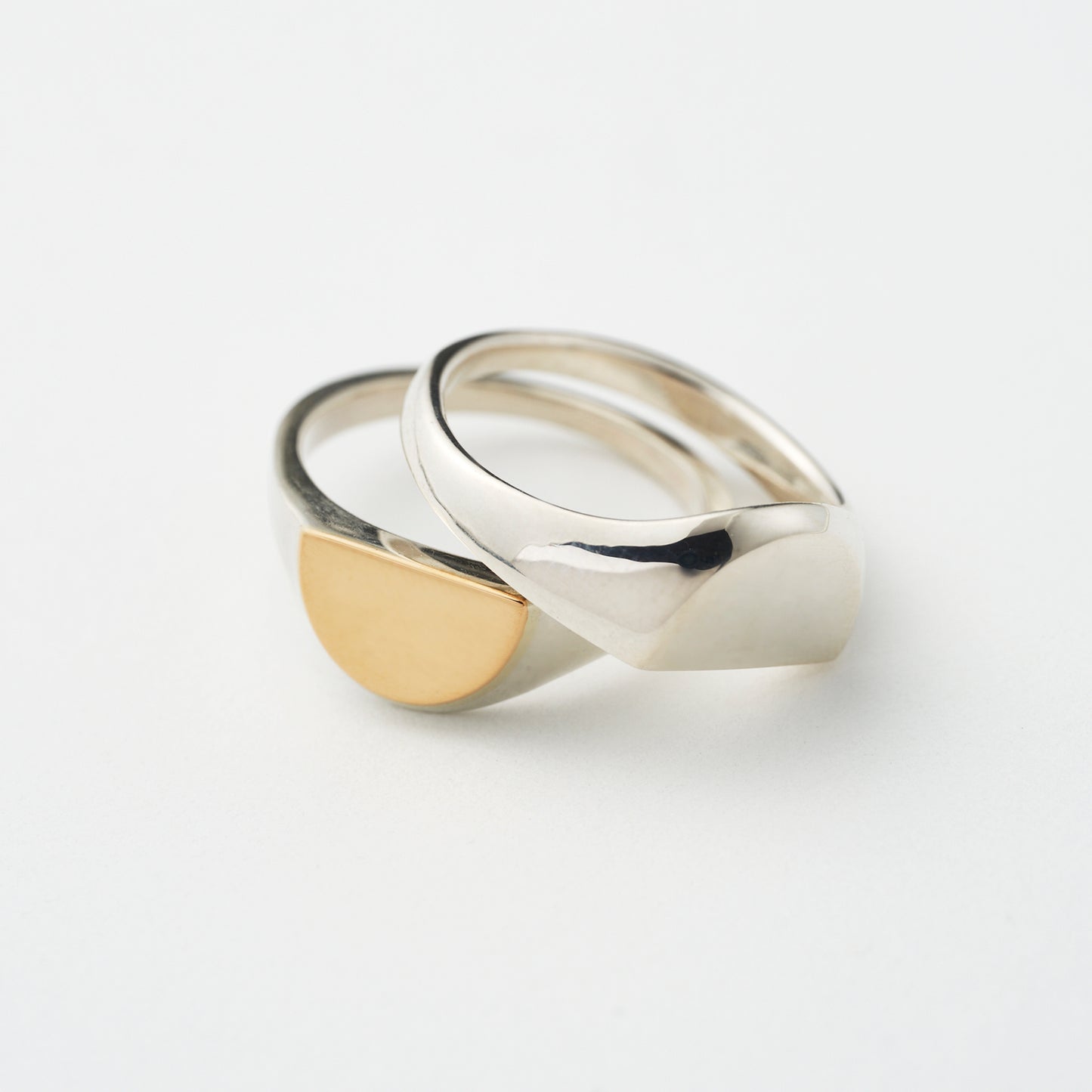 SIGNET BREAK RING SILVER&9K(L)