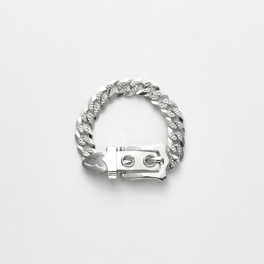NEW CURB CHAIN VICTORIAN BUCKLE BRACELET (L)