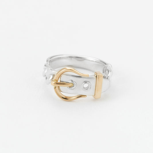 18K GOLD HORSE SHOE BUCKLE RING