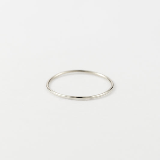 9K WHITE GOLD MINIMAL RING/0.8mm