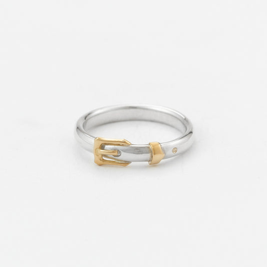 VICTORIAN BUCKLE RING (SILVER&18K GOLD)