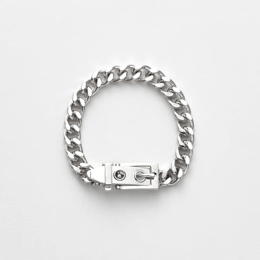 CURB CHAIN BUCKLE BRACELET (M)