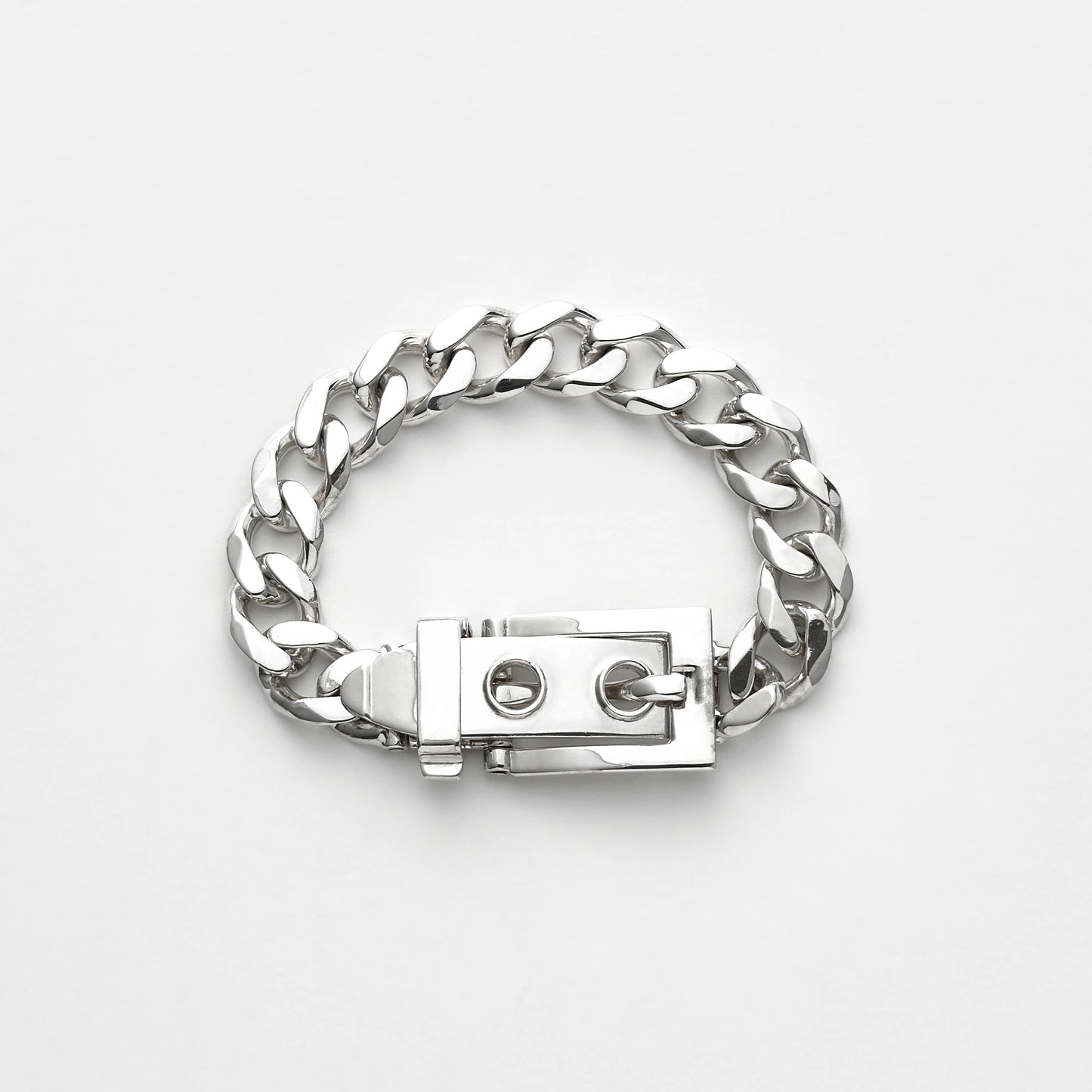 CURB CHAIN BUCKLE BRACELET (L)