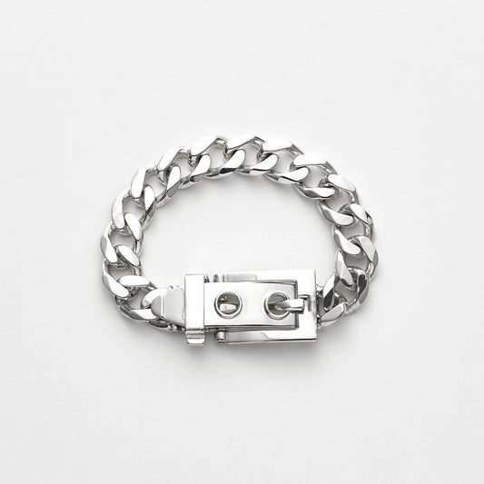 CURB CHAIN BUCKLE BRACELET (L)