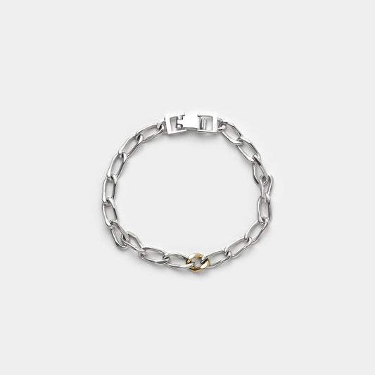FIGARO CURB CHAIN BRACELET (1 POINT GOLD) S SIZE