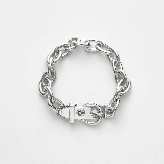 OVAL CHAIN HORSE SHOE BUCKLE BRACELET (M)