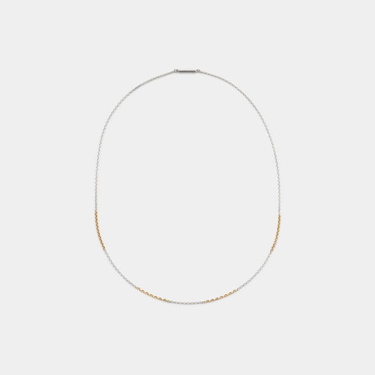 CABLE MIX CHAIN NECKLACE(4 POINT GOLD)