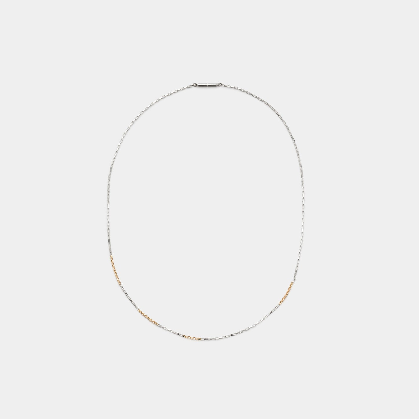 SQUARE CABLE MIX CHAIN NECKLACE (4 POINT GOLD)