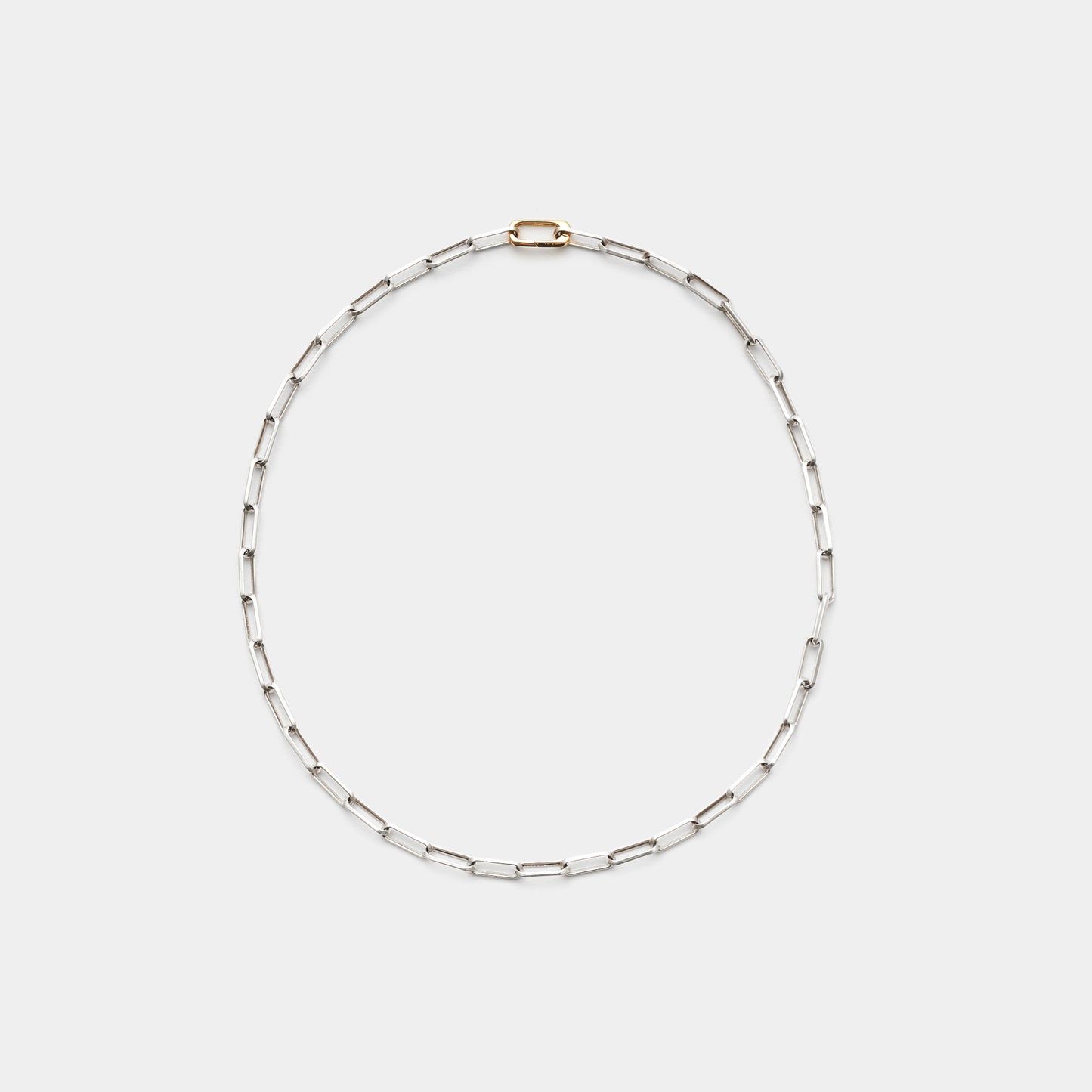 LONG CUT CABLE CHAIN NECKLACE/18K GOLD CRASP