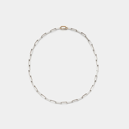 LONG CUT CABLE CHAIN NECKLACE/18K GOLD CRASP