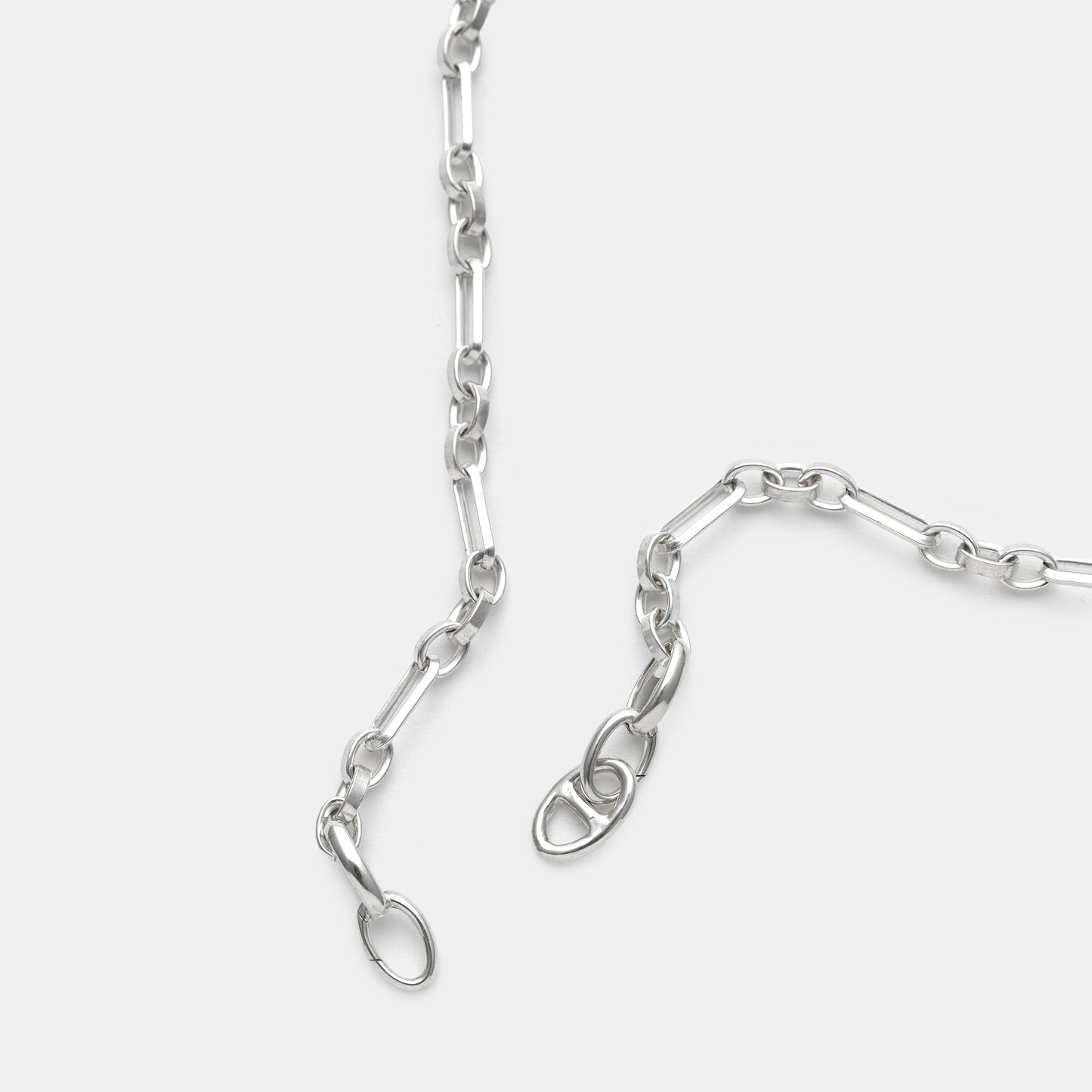 PC ROLO MIX CHAIN NECKLACE/ANCHOR SEAMLESS CRASP