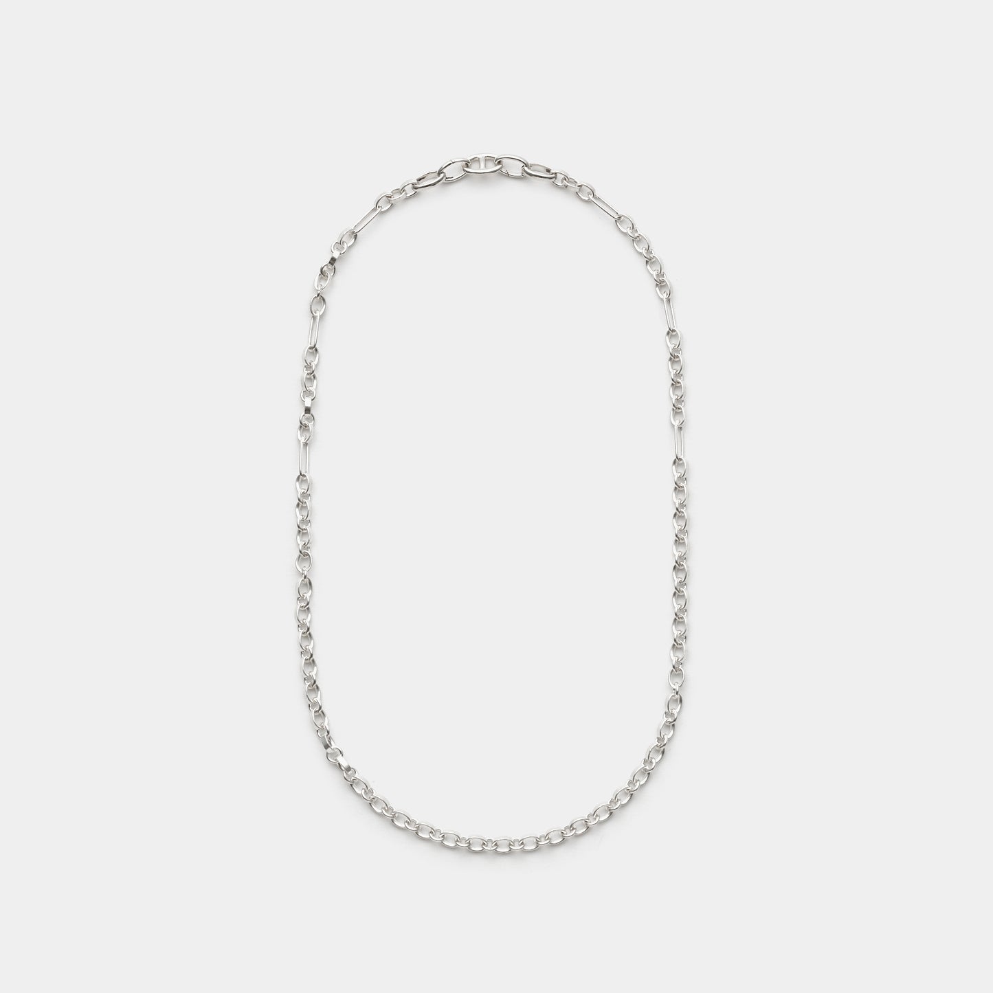 ROLO MIX CHAIN NECKLACE/ANCHOR SEAMLESS CRASP